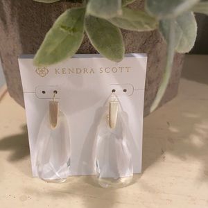 Kendra Scott earrings, new! Gold and clear